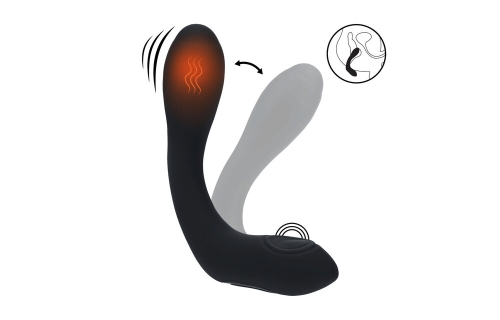 Vibrating Heating Flexible Prostate Stimulator Black