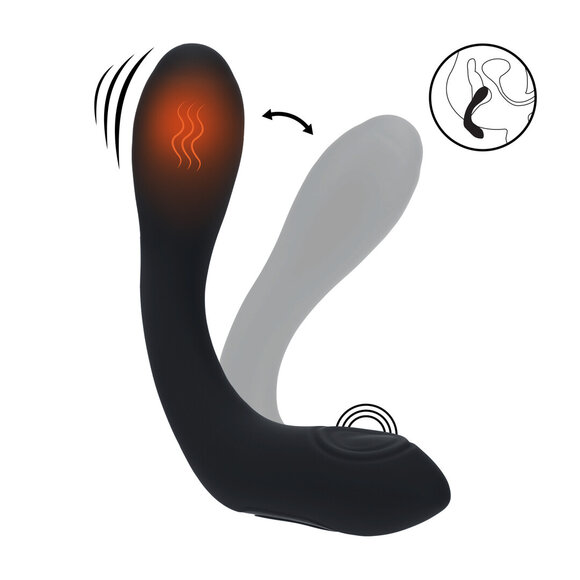 Vibrating Heating Flexible Prostate Stimulator Black