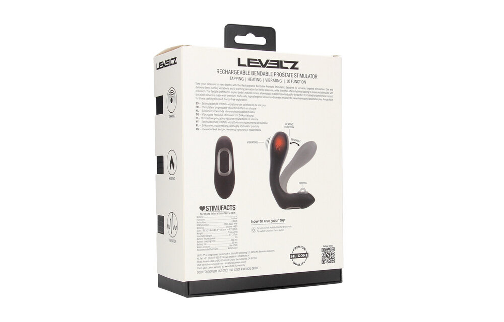 Vibrating Heating Flexible Prostate Stimulator Black