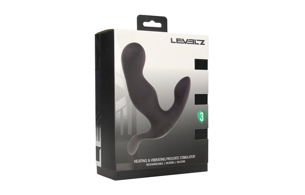 Heating Vibrating Silicone Prostate Stimulator Black