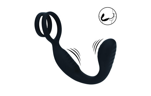 Vibrerende Siliconen Prostaatstimulator met Cock- en Ballring