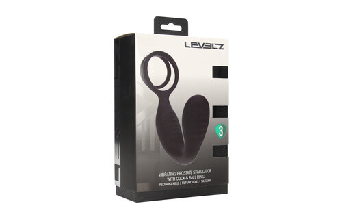 Vibrierender Silikon-Prostatastimulator mit Penis- und Hodenring