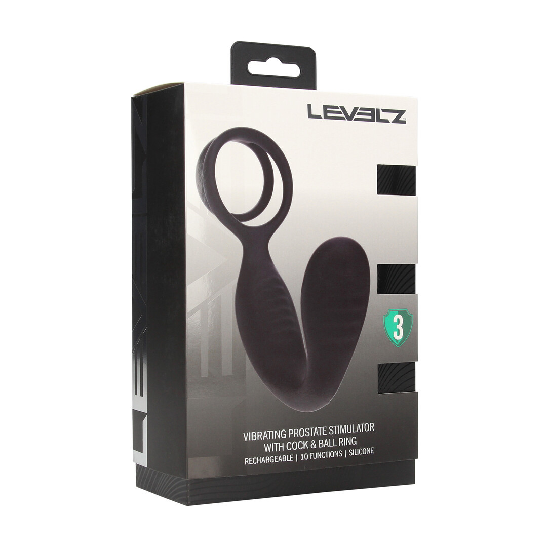 Vibrating Silicone Prostate Stimulator with Cock and Ball Ring