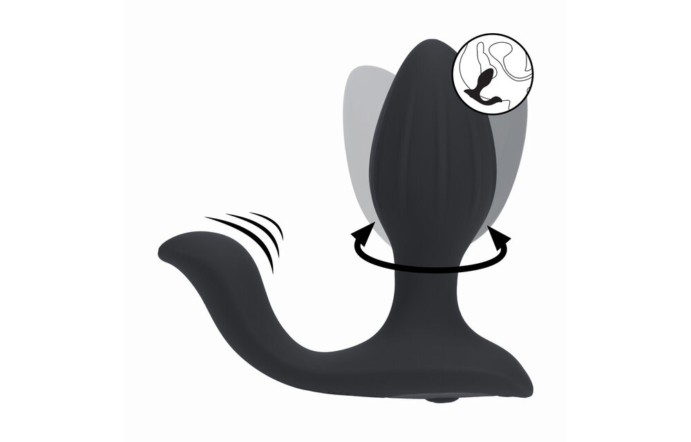 Vibrerende Roterende Anale Plug met Bal Stimulator