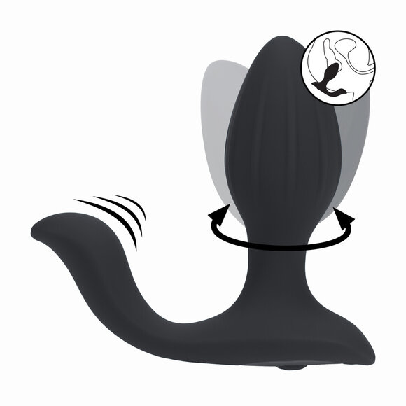 Vibrerende Roterende Anale Plug met Bal Stimulator