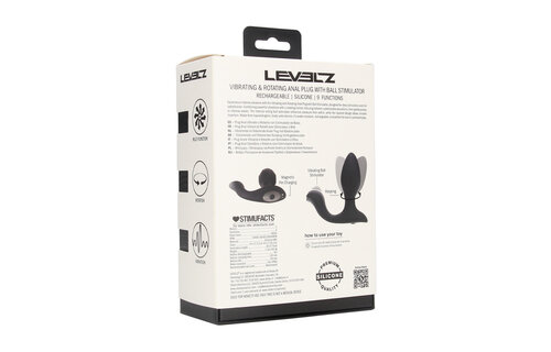 Vibrerende Roterende Anale Plug met Bal Stimulator