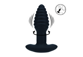 Vibrating Black Silicone Anal Plug 8.3 cm – Intense Sensation