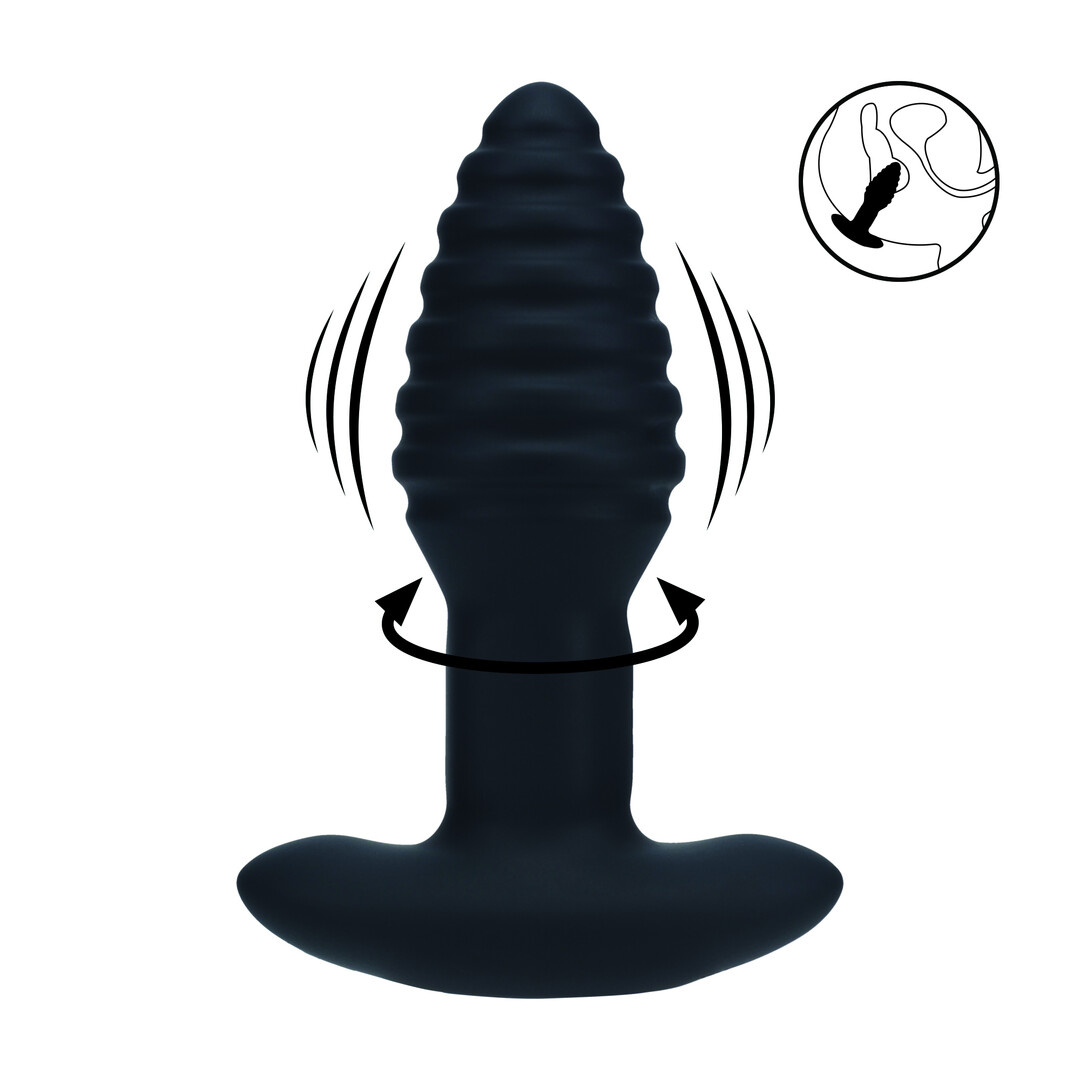 Vibrating Black Silicone Anal Plug 8.3 cm – Intense Sensation