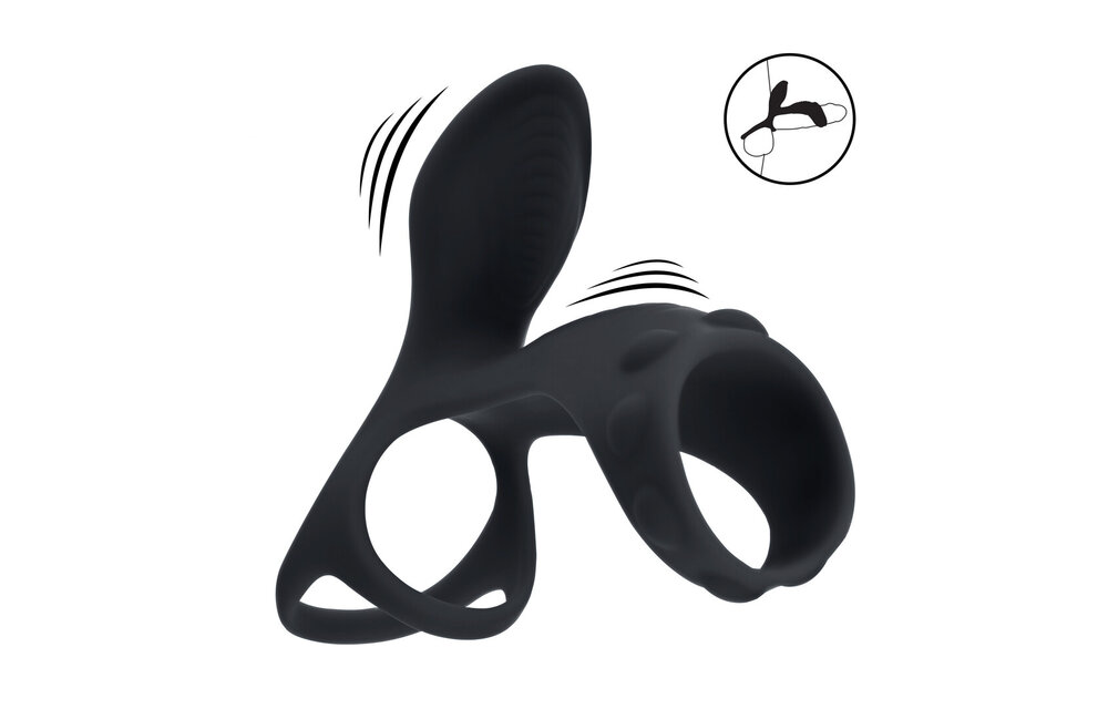 Vibrating Cock and Ball Ring with Shaft Loop