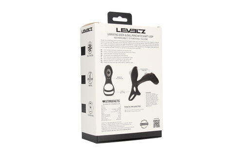 Vibrating Silicone Penis & Ball Ring with Shaft Loop – Black