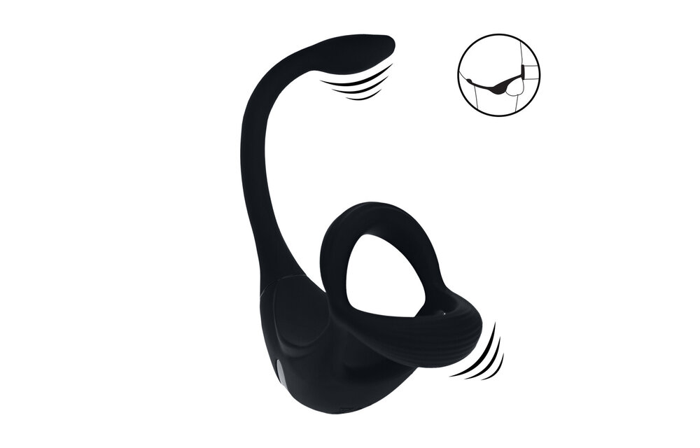Ferngesteuerter vibrierender Tri O Cockring mit Prostatastimulator