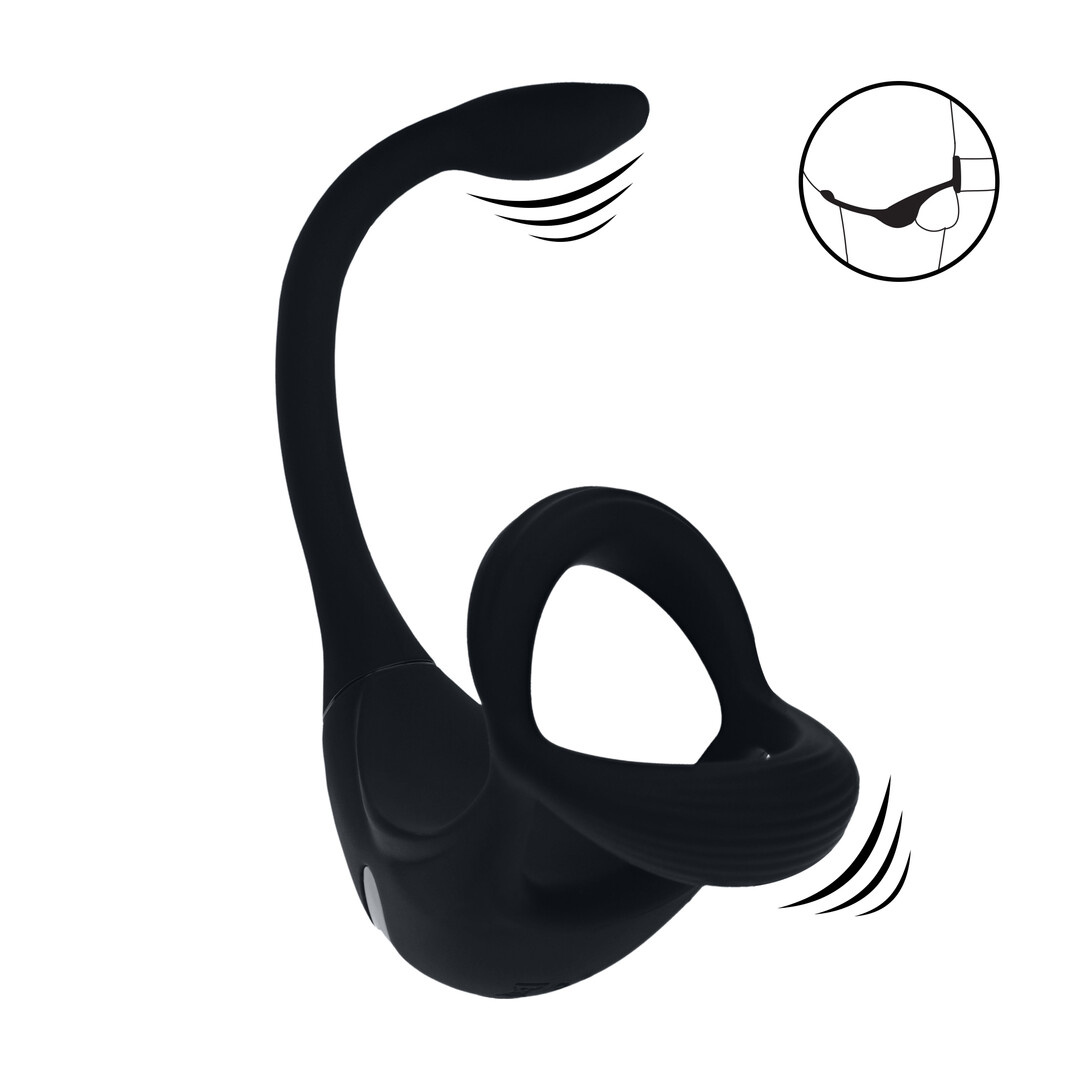 Ferngesteuerter vibrierender Tri O Cockring mit Prostatastimulator