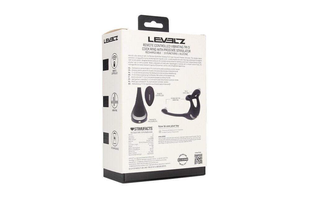 Remote Vibrating Tri O Cockring with Prostate Stimulator