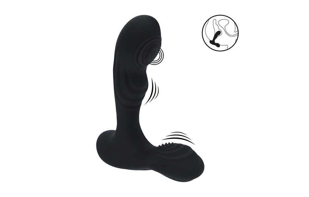 Vibrating Silicone Prostate Massager Black | Levelz