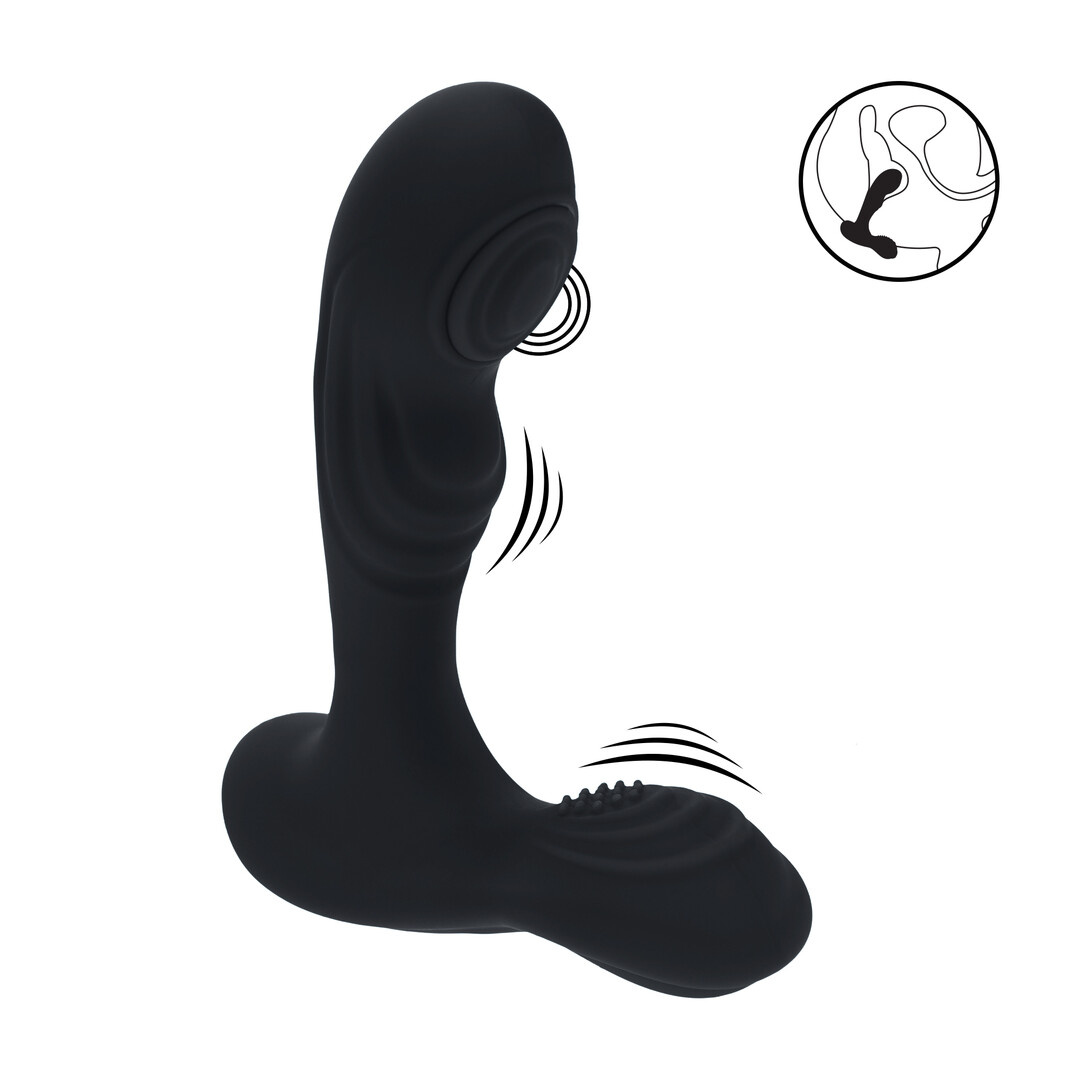 Vibrating Silicone Prostate Massager Black | Levelz
