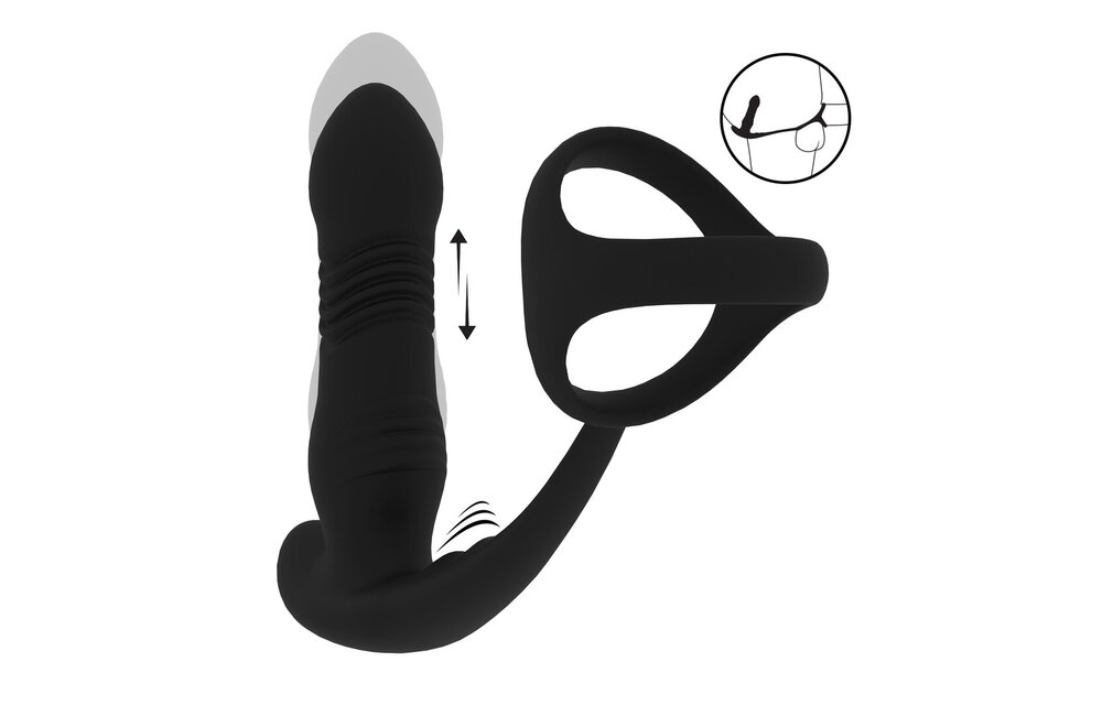 Vibrating Pushing Prostate Massager with Tri O Cockring