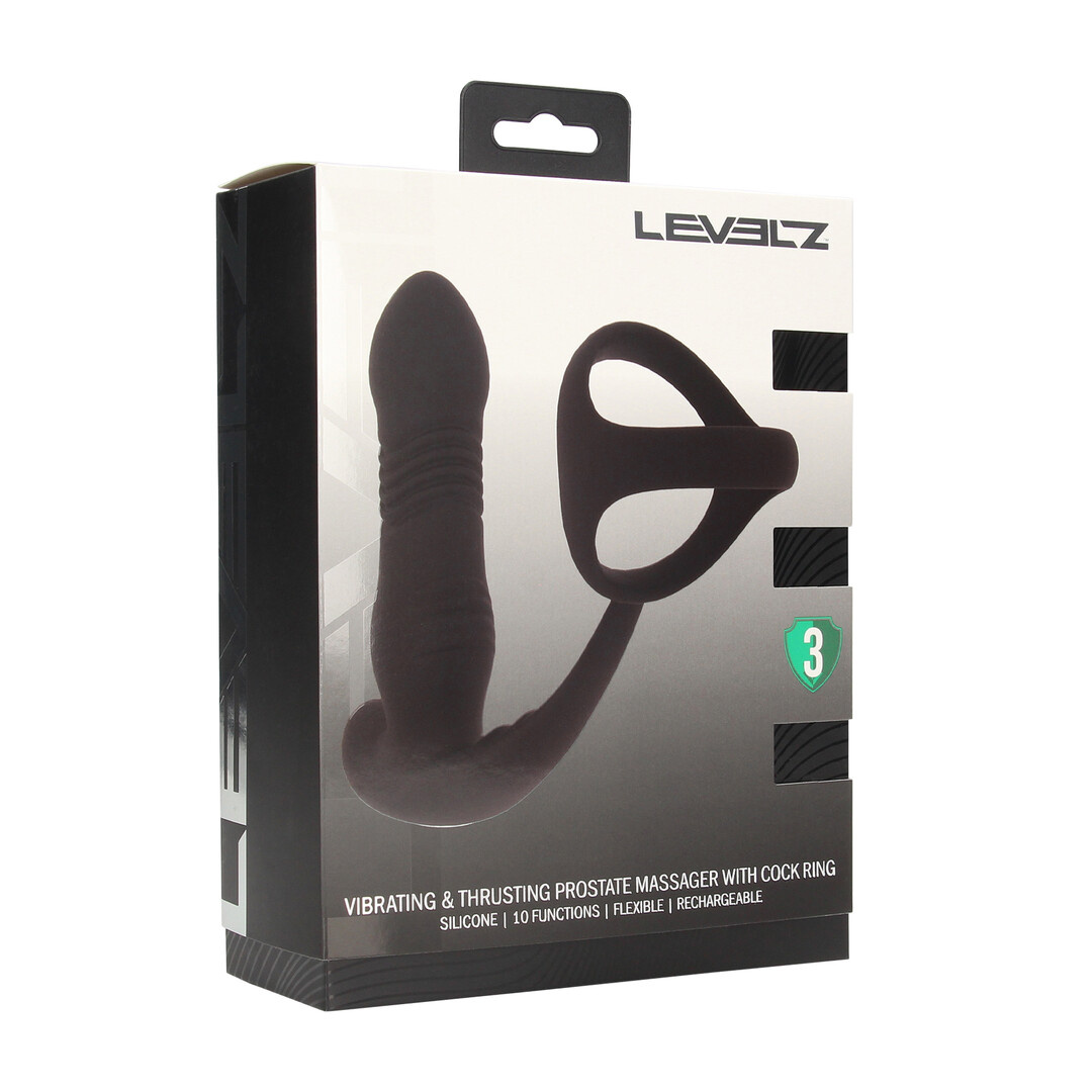 Vibrating Pushing Prostate Massager with Tri O Cockring