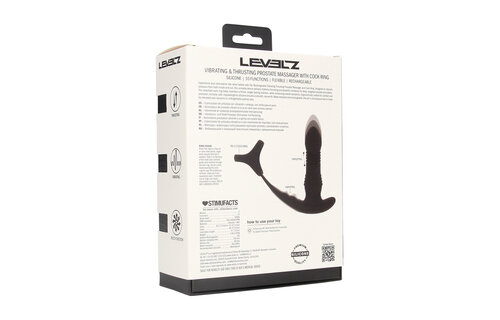 Vibrierender Silikon-Prostatamassager mit Tri O Cockring schwarz