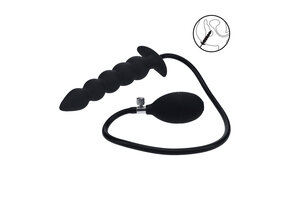 Aufblasbarer Silikon-Analplug 77 cm – Schwarz & mit Perlen