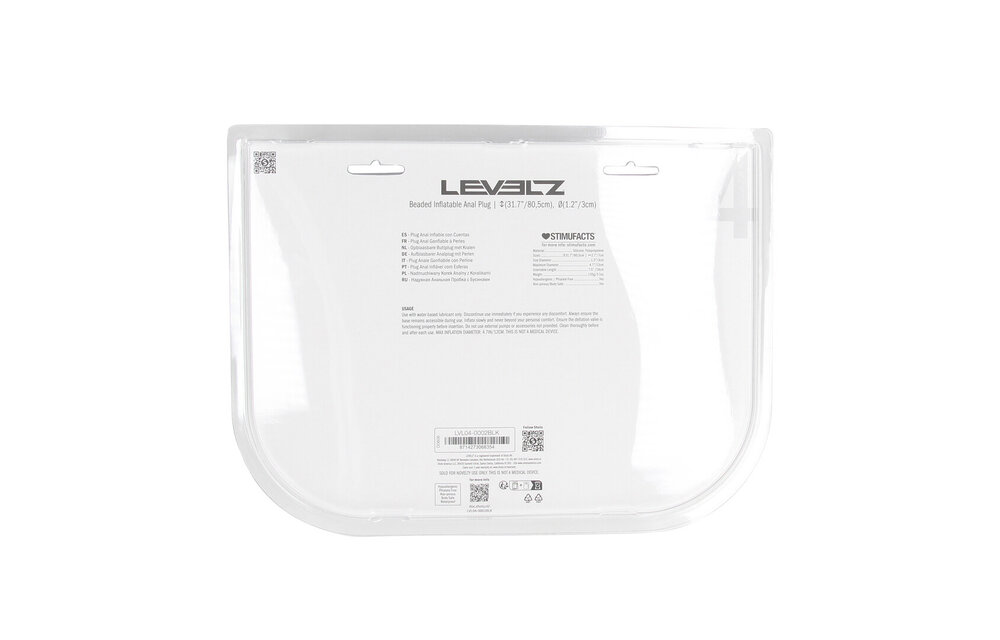 Opblaasbare Siliconen Anale Plug 77 cm - Zwart & Met Kralen