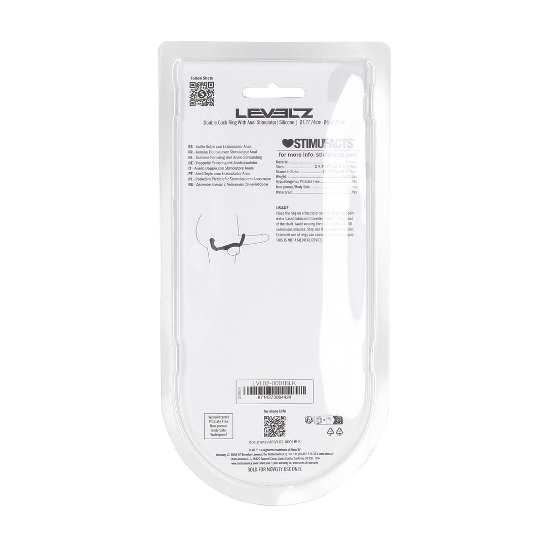 Dubbele Cockring met Anale Stimulator