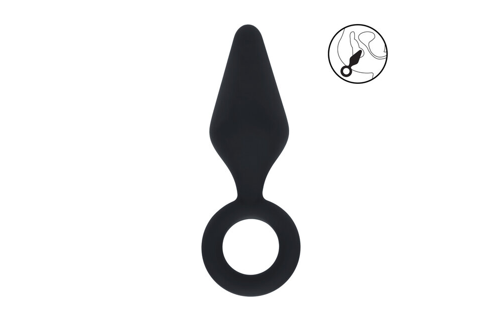 Silikon-Analplug mit Schlaufe 9 cm – Schwarz | Levelz Premium