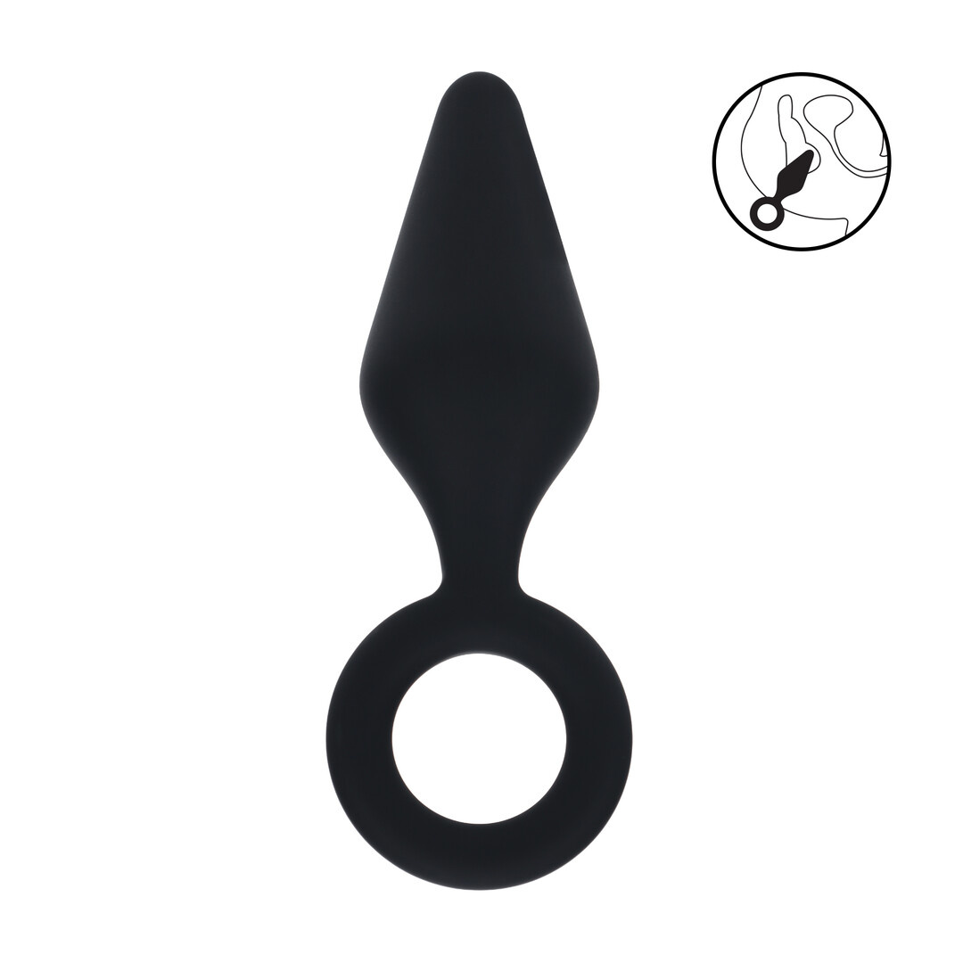 Silikon-Analplug mit Schlaufe 11,7 cm – Schwarz | Levelz M