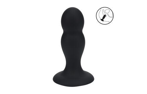 Dubbele Rammelaar Anale Plug 10,8 cm Zwart Silicone M