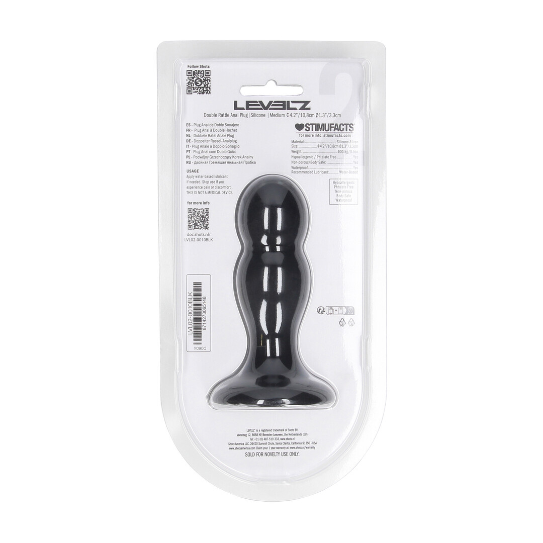 Double Rattle Liquid Anal Plug M