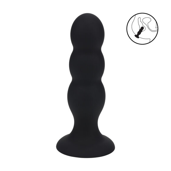 Tri Rattle Anale Plug L 13,5 cm - Zwarte Siliconen Levelz