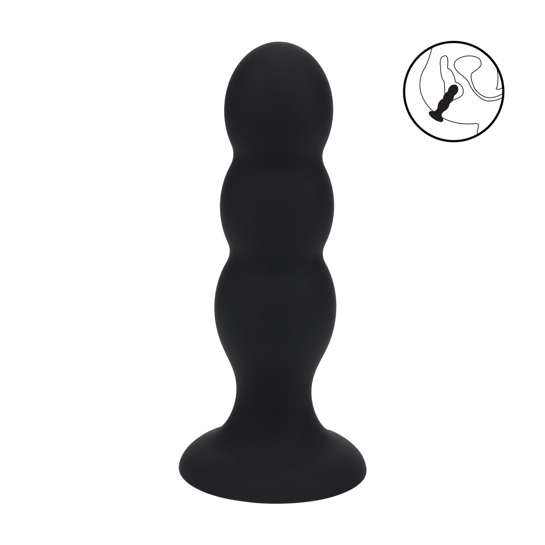 Tri Rattle Anal Plug L 13.5 cm - Black Silicone Levelz
