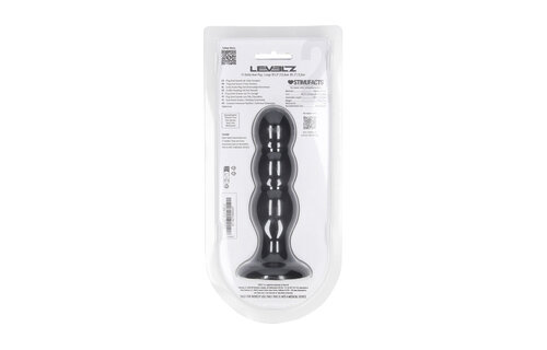 Tri Rattle Anale Plug L 13,5 cm - Zwarte Siliconen Levelz