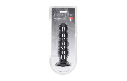 Quad Rattle Silikon-Analplug XL 16,5 cm – Schwarz