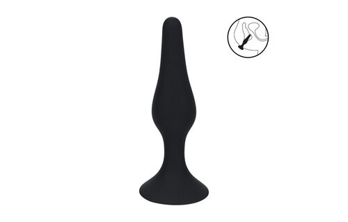Slim Silicone Anal Plug M 11.5 cm Black | Comfort & Safety