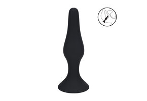 Slim Silicone Anal Plug L 12.5 cm - Black & Safe