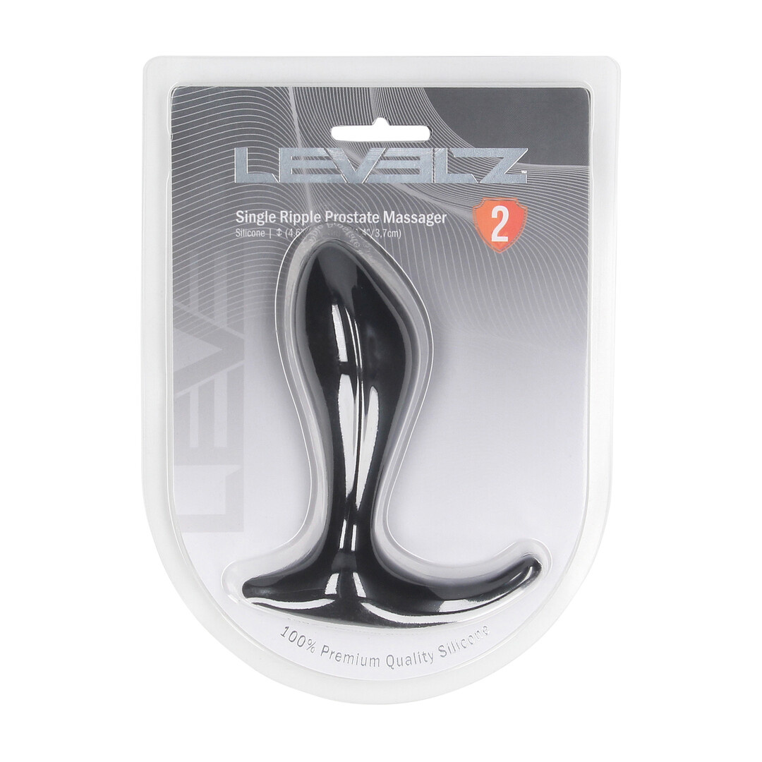 Single Wave Silicone Prostate Massager Black - Levelz Pleasure