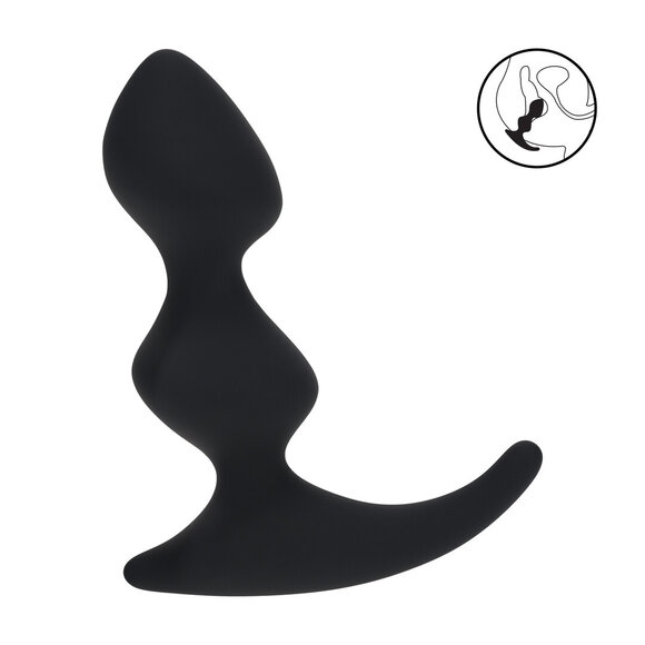 Volledige Dubbele Golf Siliconen Prostaatmassager - Zwart