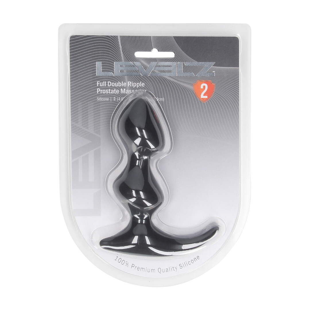 Full Double Wave Silicone Prostate Massager - Black