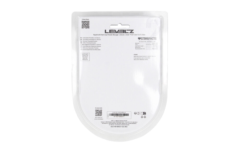 Geribbelde Zwarte Silicone Prostaatstimulator S - Levelz