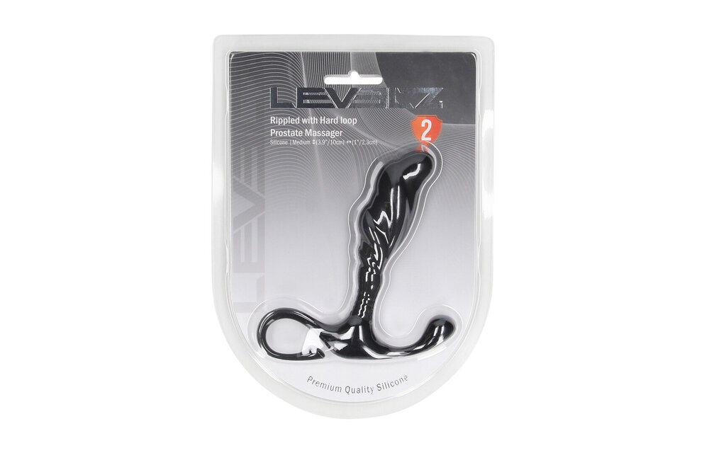 Ribbed Silicone Prostate Stimulator M Black | Levelz