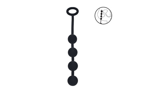 Runde Silikon-Analkugeln S 20 mm – 23 cm – Schwarz | Levelz