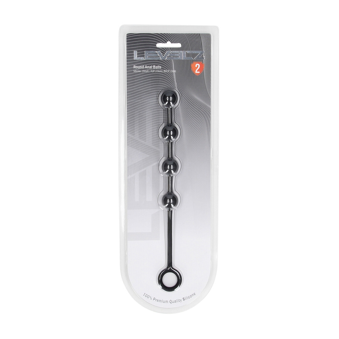 Round Silicone Anal Beads S 20 mm - 23 cm - Black | Levelz