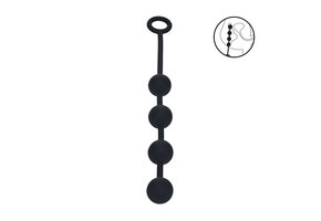 Runde Silikon-Analkugeln M 32 cm – Schwarz | Levelz