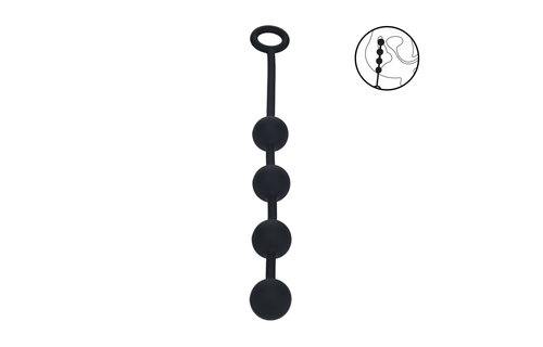 Ronde Siliconen Anale Ballen M 32 cm - Zwart | Levelz