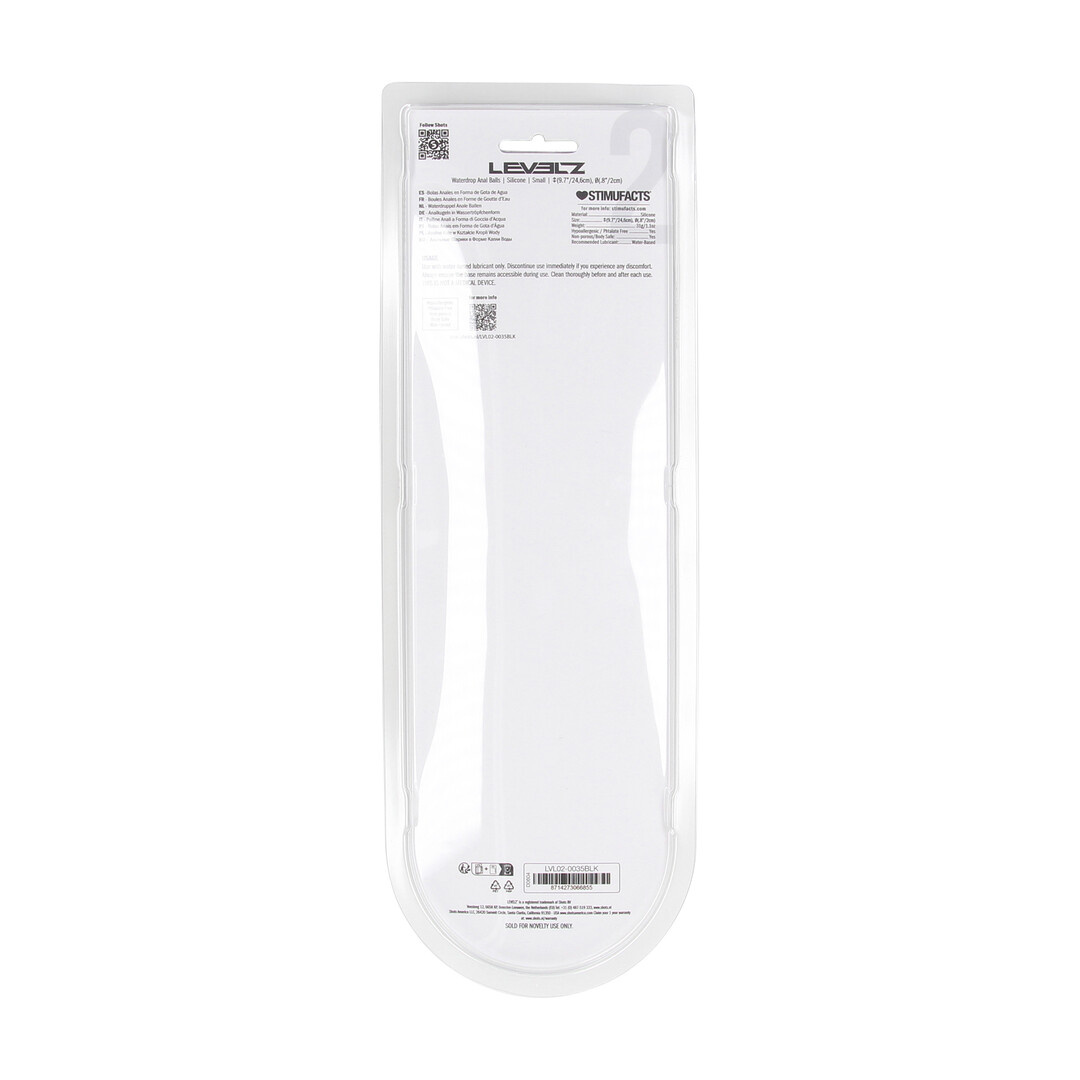 Waterdrop Silikon-Analkugeln S 20 mm Schwarz – 24,6 cm