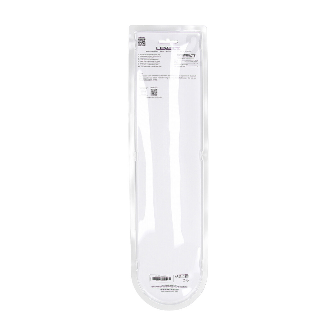 Waterdrop Silicone Anal Beads M 33.5 cm - Black | Levelz