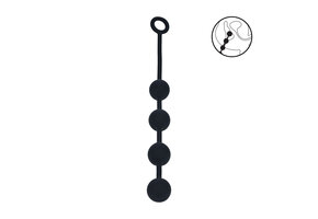 Round Silicone Anal Beads L - 4.5 cm - Black | Levelz