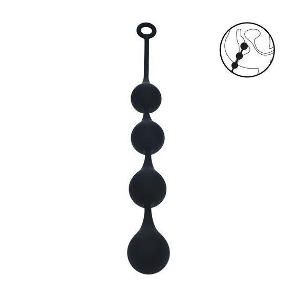 Silikon-Wassertropfen-Analkugeln XL 52,6 cm – Schwarz