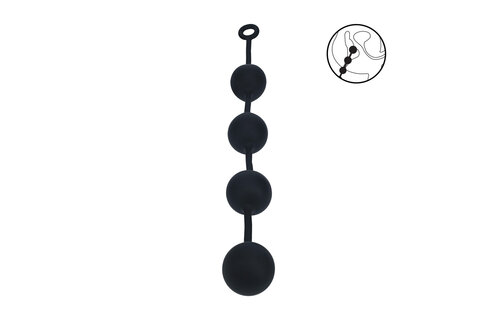 Silikon-Rund-Analkugeln XXL 60 mm – 52,5 cm Schwarz