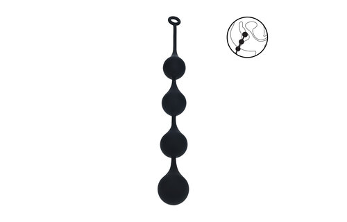 Silicone XXL Anal Beads 60 mm - 56.5 cm - Black | Experienced
